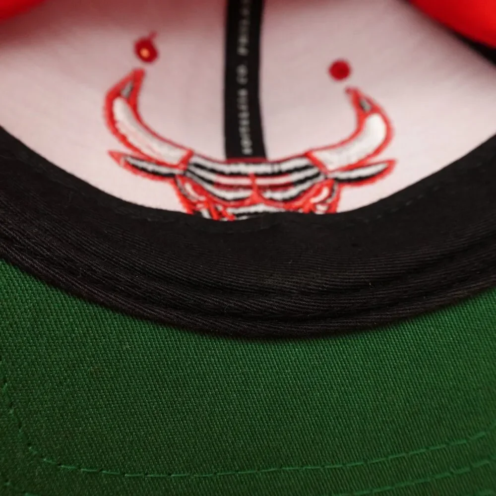 Chicago Bulls Hat Cap Mitchell Ness Snap Back Red Black NBA Basketball Mens